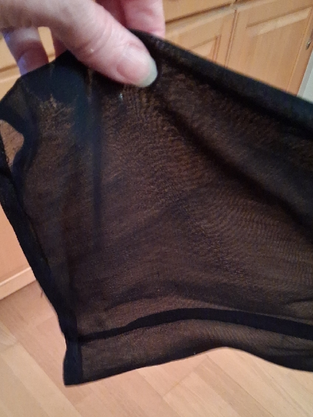 Sheer Black Velvet Burnout Tie-Front Blouse - Picture 5 of 9